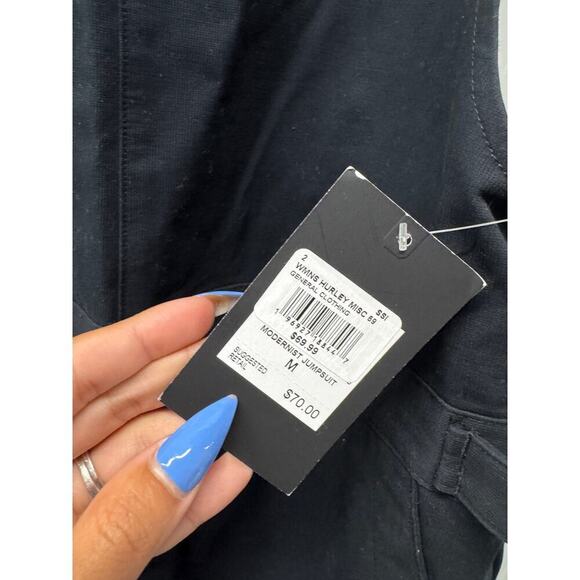 Hurley Black Modernist Jumpsuit Size Minimalist Utility Overalls Surf Skate - Picture 9 of 12